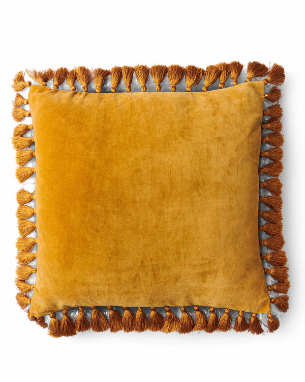 Pecan Velvet Tassel Cushion