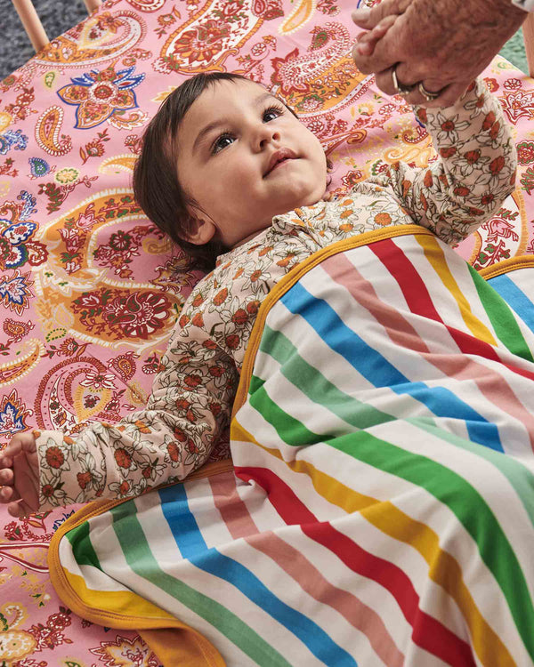 Paisley Colourful Organic Cotton Baby Fitted Sheet