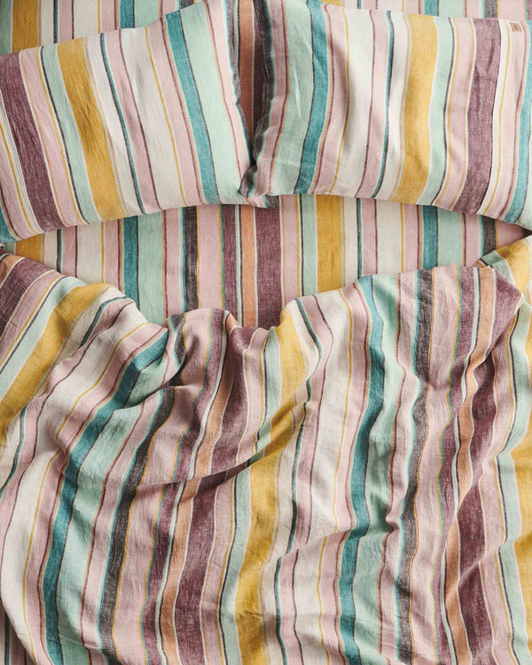 Hat Trick Woven Stripe Linen Quilt Cover
