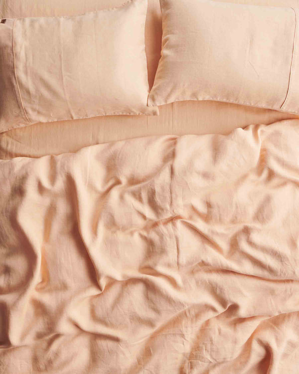 Apricot Ice Linen Quilt Cover
