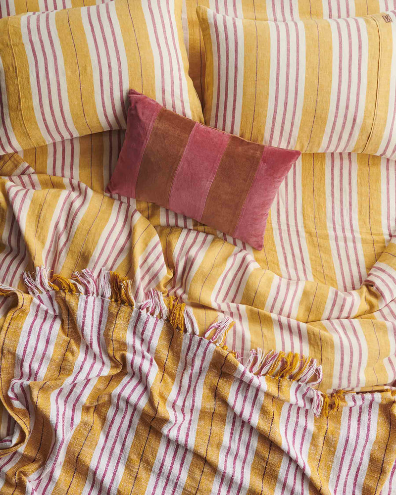 Sweet Stripe Woven Linen Pillowcases