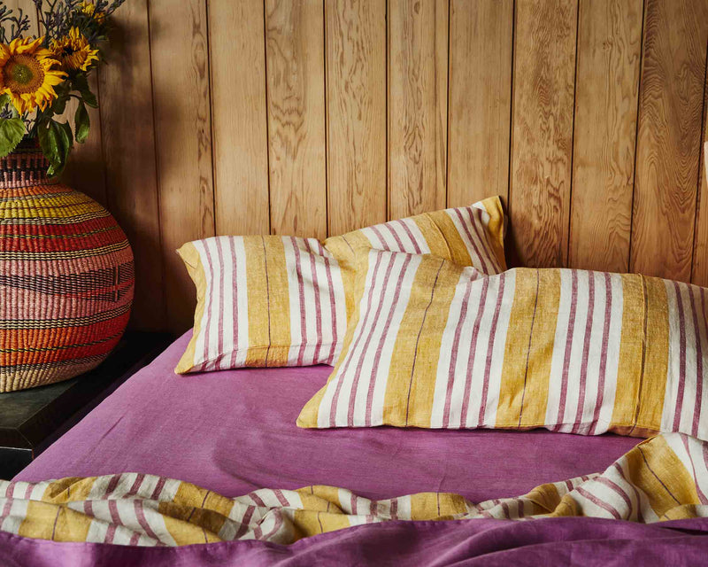 Sweet Stripe Woven Linen Pillowcases