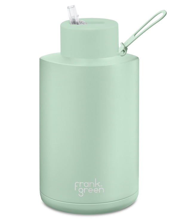 frank green Mint Gelato Ceramic Reusable Bottle With Straw Lid - 68oz / 2000ml