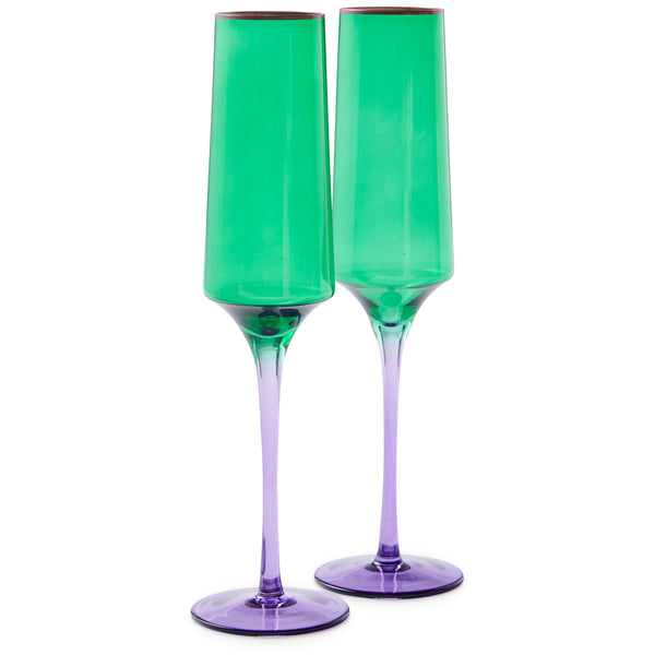 Jaded Champagne Glass 2P Set