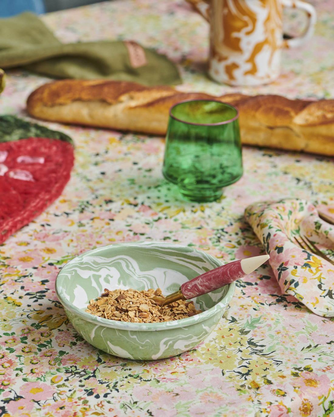 Green Marble Enamel Cereal Bowl 2P Set