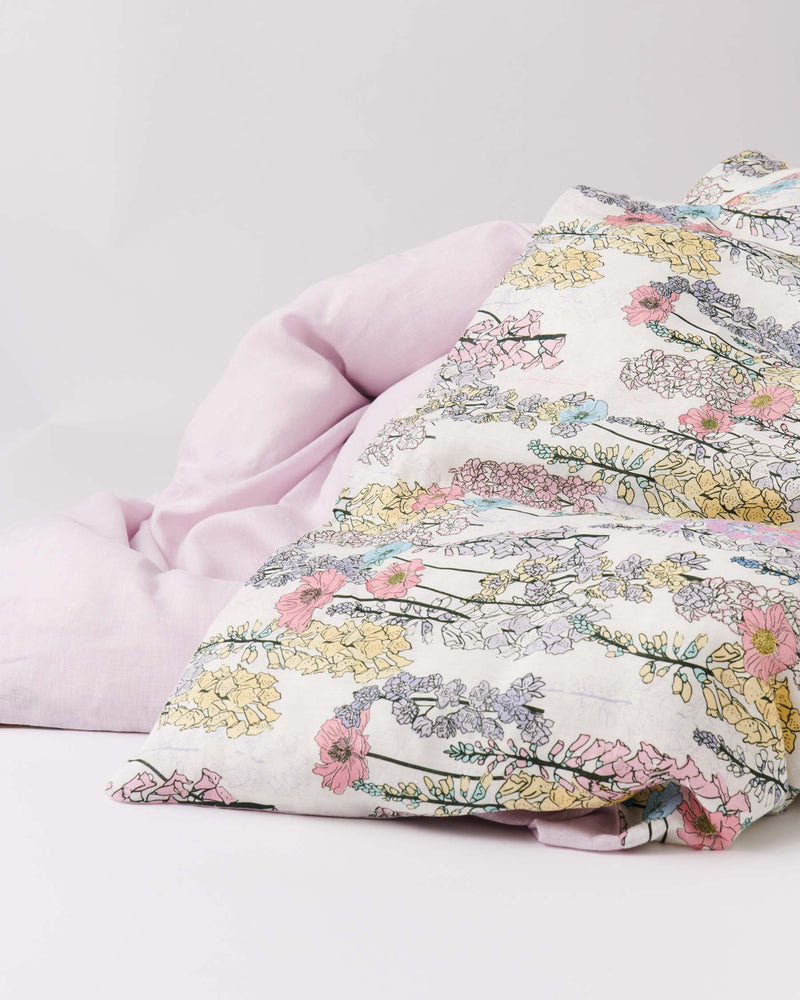 Foxglove Forever Linen Quilt Cover (US)