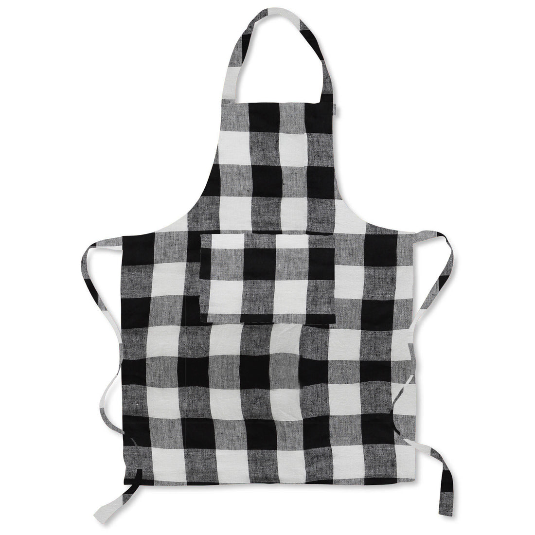 Black & White Gingham Linen Apron